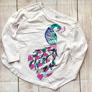 Girls Crazy 8 Size M(7/8) Sequin Peacock Top